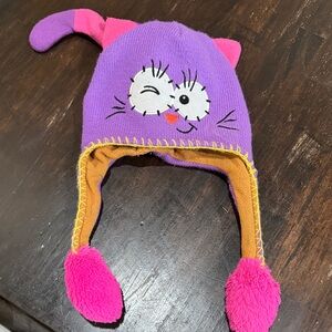 Flipeez Purple & Pink Cat Ear Knit Winter Hat